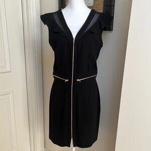 Sandro Paris Black V-Neck Mini Dress Size 3